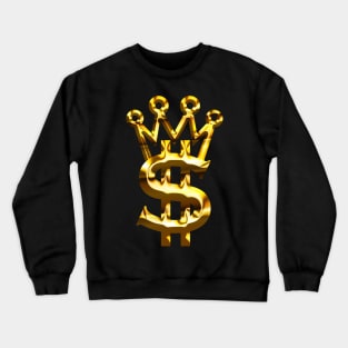 Gold dollar and king crown symbol Crewneck Sweatshirt